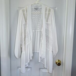 Neiman Marcus  Lace Asymmetrical Kimono Cardigan Size L